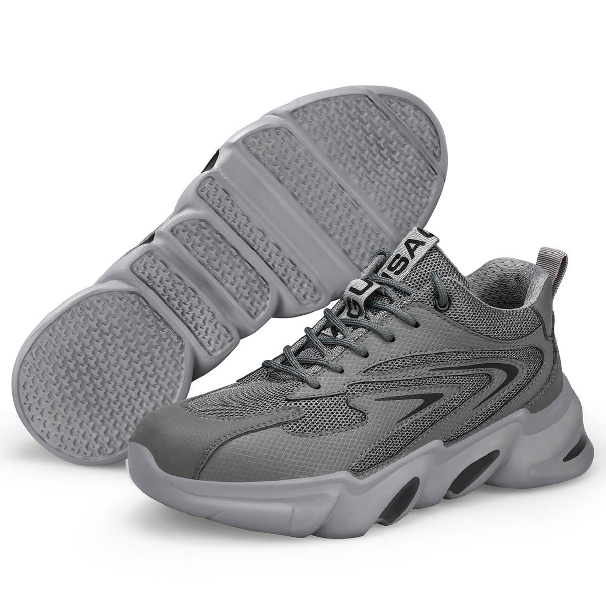 DS1120 Lightweight Breathable Steel Toe Work Shoes Gray