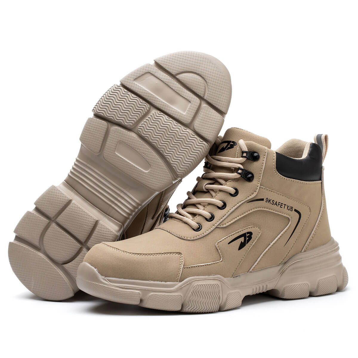 DS9193 Comfortable Steel Toe Work Boots Khaki